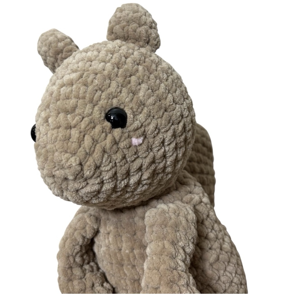 Handmade Crochet Squirrel 12” Stuffed Animal Plush Toy Brown Tan Soft Cute Baby - Picture 4 of 5